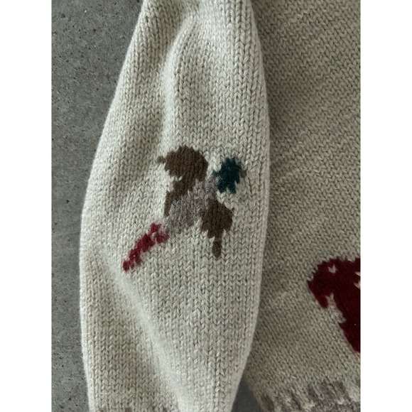 Vintage Lauren Ralph Lauren Hand Knit Wool Style Pheasant Hunting Sweater Small - Picture 7 of 12